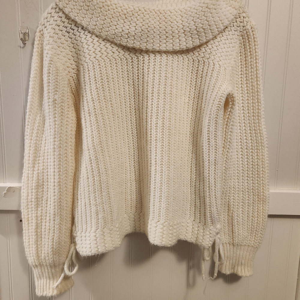 Elegant Cream Cowl Neck Sweater